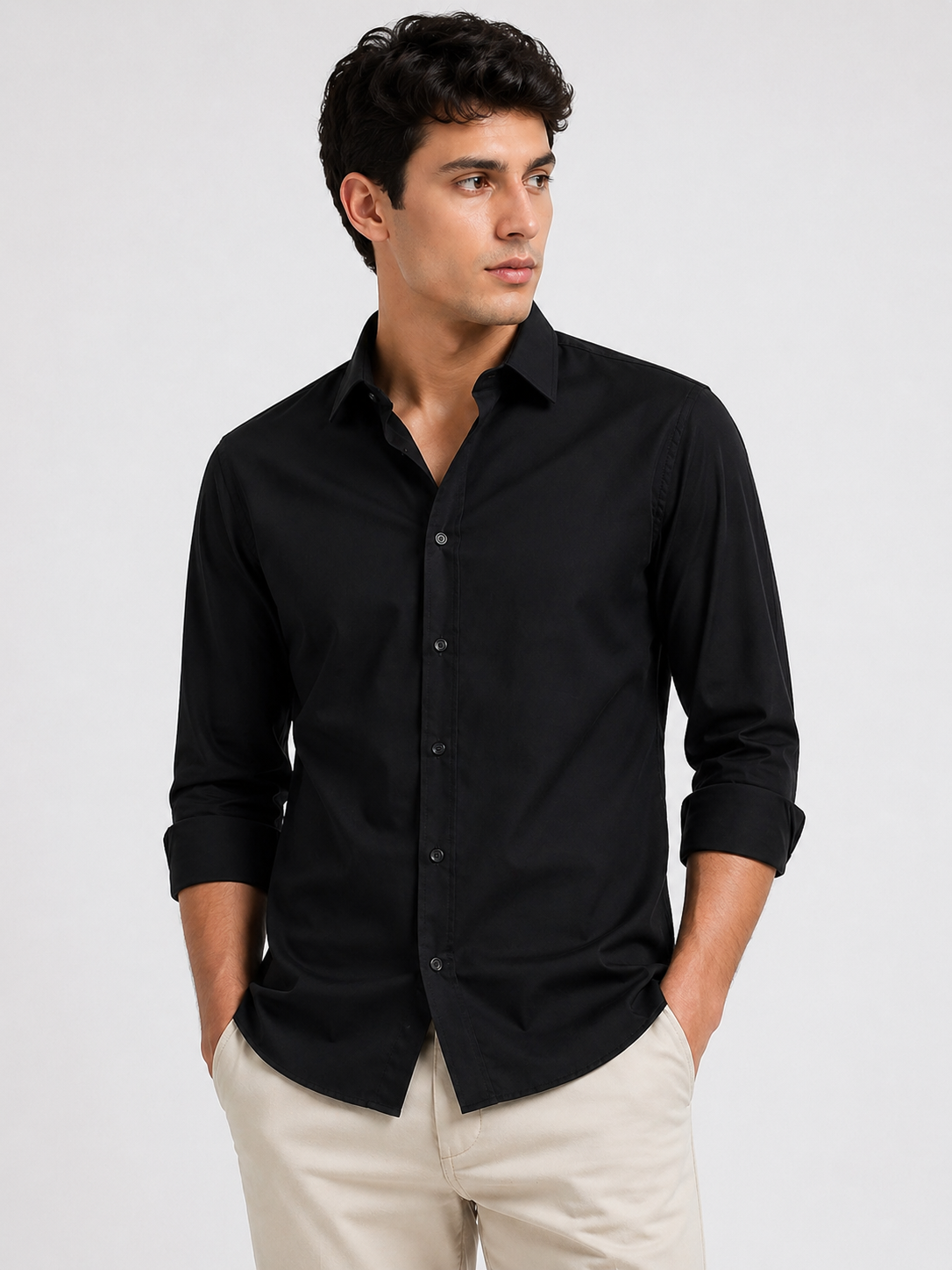Black Poplin Shirt