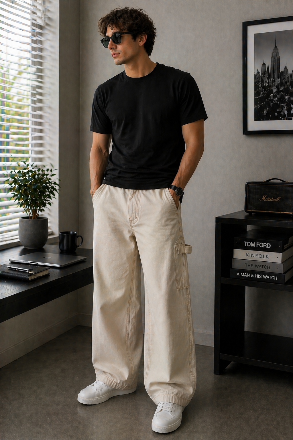 Fashion model in casual clothing